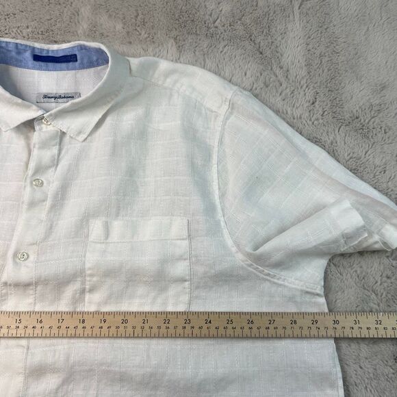 Tommy Bahama Button Up Shirt White Linen Casual Mens 3XL Short Sleeve Hawaiian - Picture 6 of 9